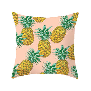 45 X 45Cm Stylish Tropical Green Red Yellow Pineapple Cushion Cover