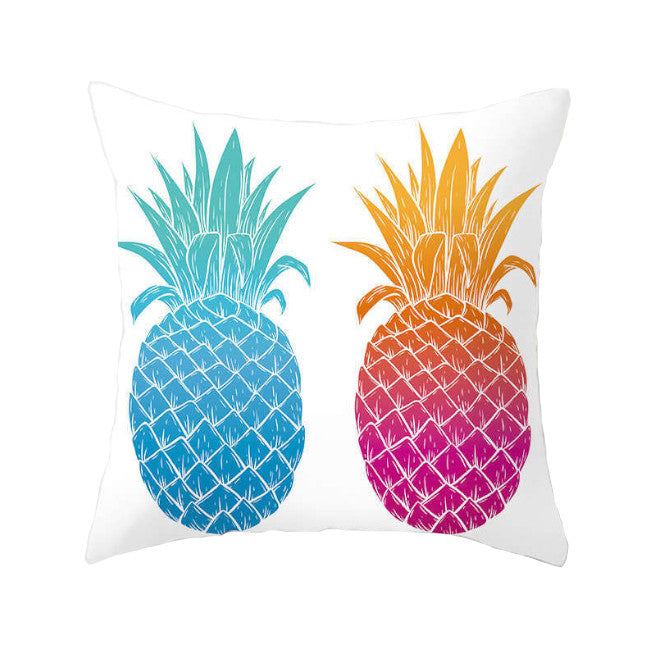 45 X 45Cm Stylish Tropical Green Red Yellow Pineapple Cushion Cover