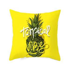 45 X 45Cm Stylish Tropical Green Red Yellow Pineapple Cushion Cover