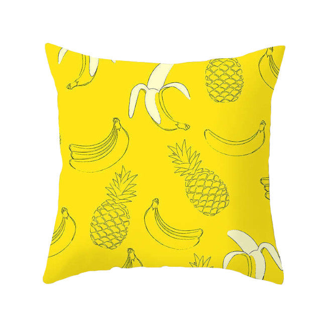 45 X 45Cm Stylish Tropical Green Red Yellow Pineapple Cushion Cover