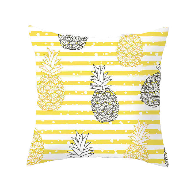 45 X 45Cm Stylish Tropical Green Red Yellow Pineapple Cushion Cover