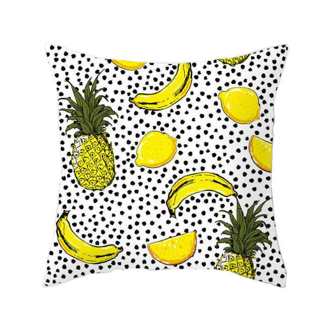 45 X 45Cm Stylish Tropical Green Red Yellow Pineapple Cushion Cover