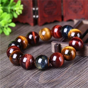 Veile Studios Tiger Eye Natural Crystal Stone Buddha Bead Bracelet Fashion Jewellery