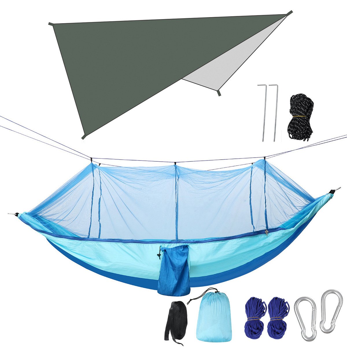 Double Person Hammock With Awning And Mosquito Net Outdoor Camping