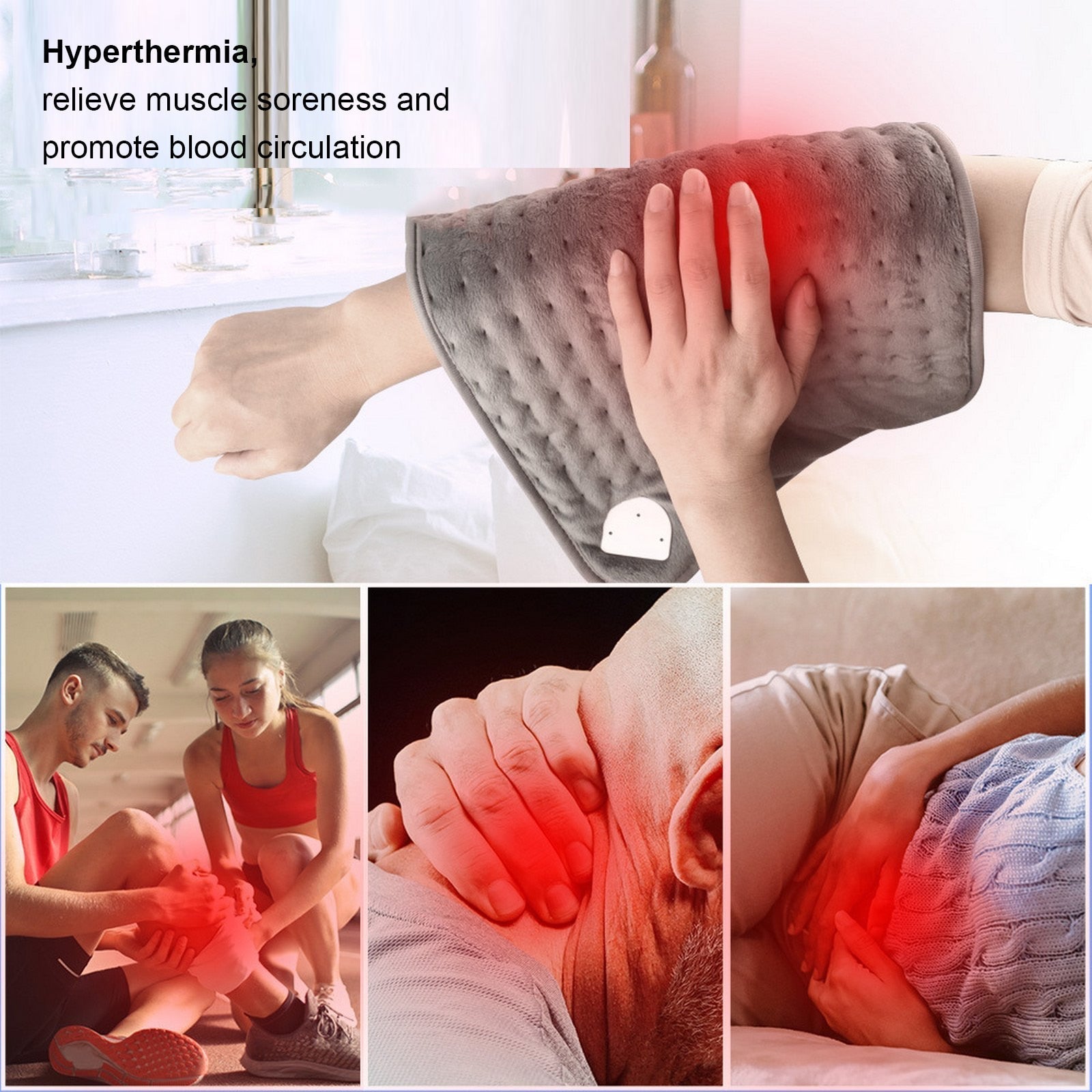 45W Electric Heating Pad Timer Shoulder Neck Back Spine Leg Pain Relief Winter Warmer