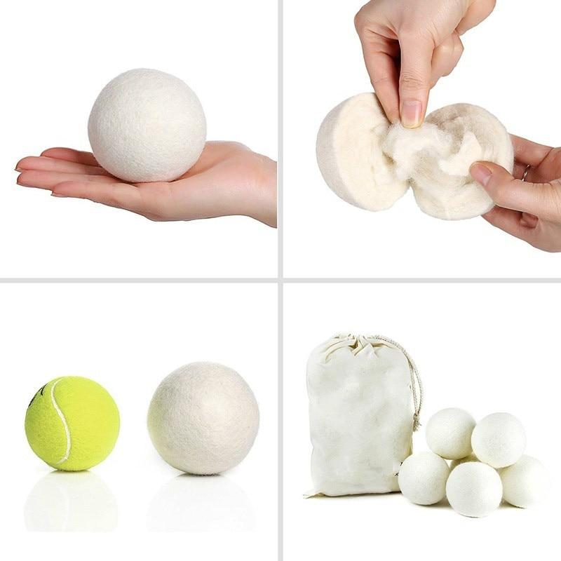 6Pcs 6Cm Wool Tumble Dryer Anti Static Balls Reusable Laundry Accessories