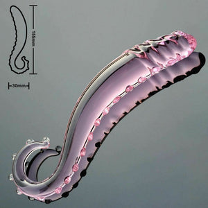 Pink Tentacle Dildo Crystal Penis Glass Rod Anal Spot Dong