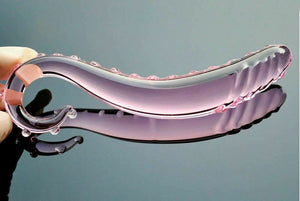 Pink Tentacle Dildo Crystal Penis Glass Rod Anal Spot Dong