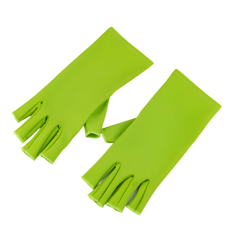 Manicure Uv Protection Gloves Half Finger Clothing In Various Colours