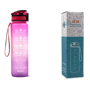 1 Litre Tritan Water Bottle With Time Marker For Sports And Fitness Activities