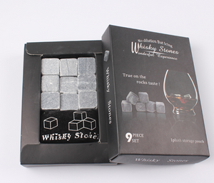 Whisky Stones Marble Granite 9 Pcs Set With Pouch Reusable Ice Cube For Beverage