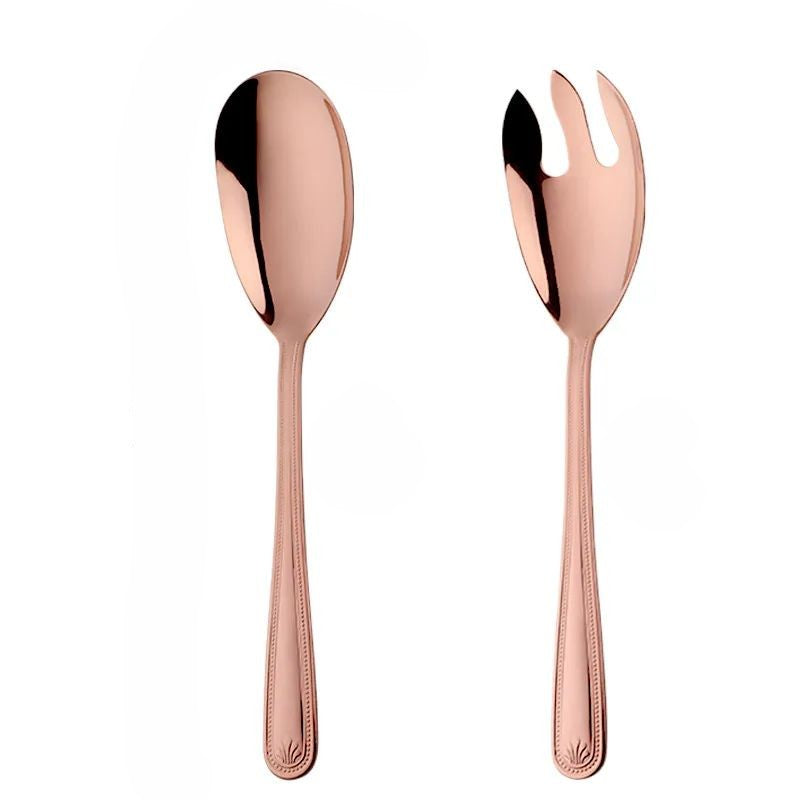 Rose Gold Stainless Steel Giant Salad Spoon And Fork Set Kitchenware