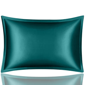 Pillowcase 50X75cm Teal Pure Real Silk For Comfortable Home Use
