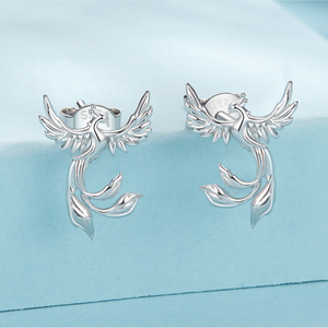 Veile Studios Silver Charm Original Confident Phoenix Element Ear Nail Earrings