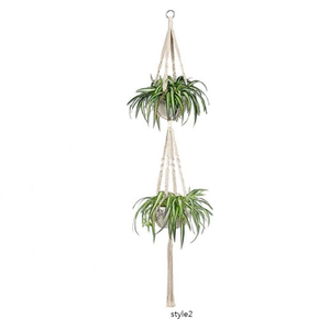 4 Pack Macrame Hanging Baskets Cotton Rope Plant Hanger For Home Decor