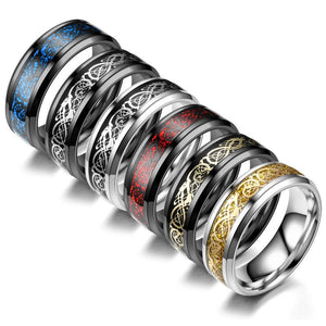 Dragon Pattern Men Stainless Steel Rings Jewellery