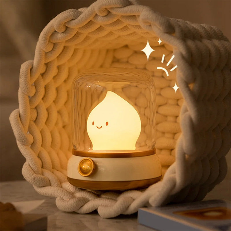 Retro Small Night Lamp Mini Desktop Led Portable Cartoon Table