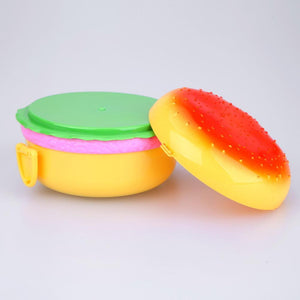 1000Ml Plastic Hamburger Bento Lunch Box Food Double Container Storage With Fork