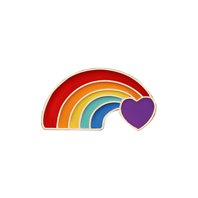 Veile Studios Six Colour Rainbow Corsage Metal Badge Brooch Pin Coat Accessories Jewelry Female