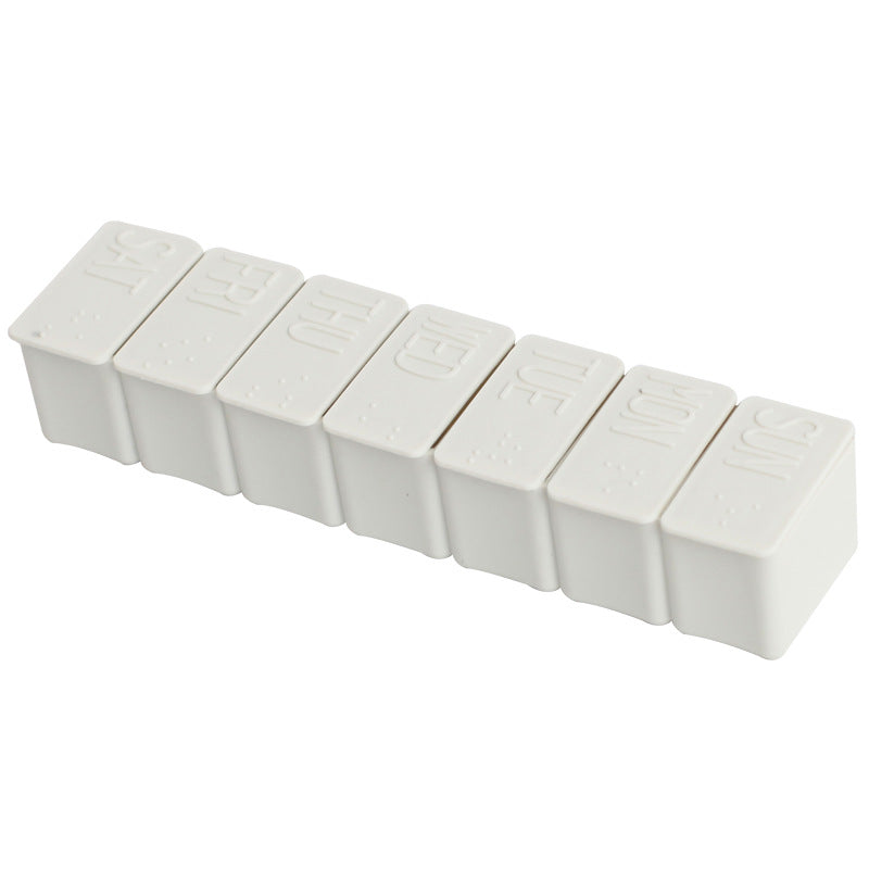 2Pcs Seven Grid Portable Pill Box