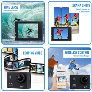 4K Action Camera Hd 1080P Wifi Waterproof Mini Sport 2 Inch Lcd Screen 16Mp Remote Control United States