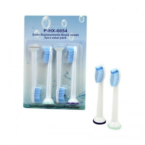 4Pcs Pack Electric Toothbrush Heads Replacement Suitable For 6054 Hx6054 Soft Bristl Blue