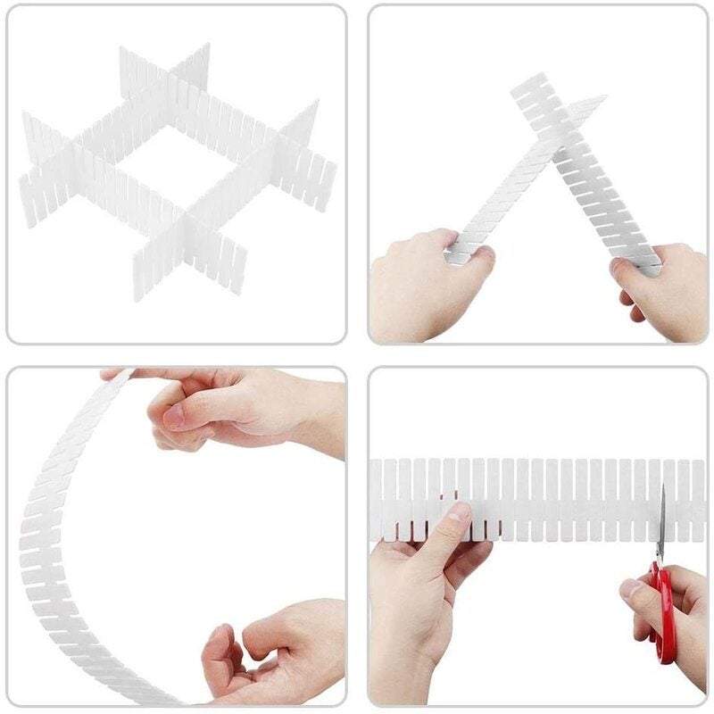 Room Dividers Screens 4Pcs / Set Diy Plastic Grid Drawer Organizer Adjustable Separators Household Locker Space Saving T