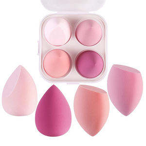 4Pcs Colourful Makeup Sponges Wet And Dry Up Tools