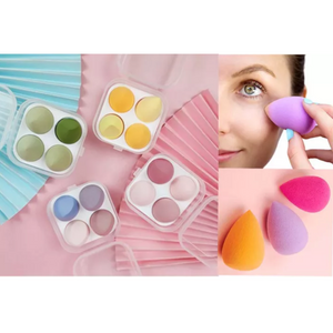 4Pcs Colourful Makeup Sponges Wet And Dry Up Tools