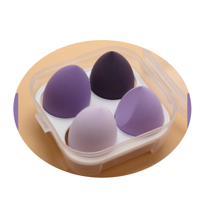 4Pcs Colourful Makeup Sponges Wet And Dry Up Tools