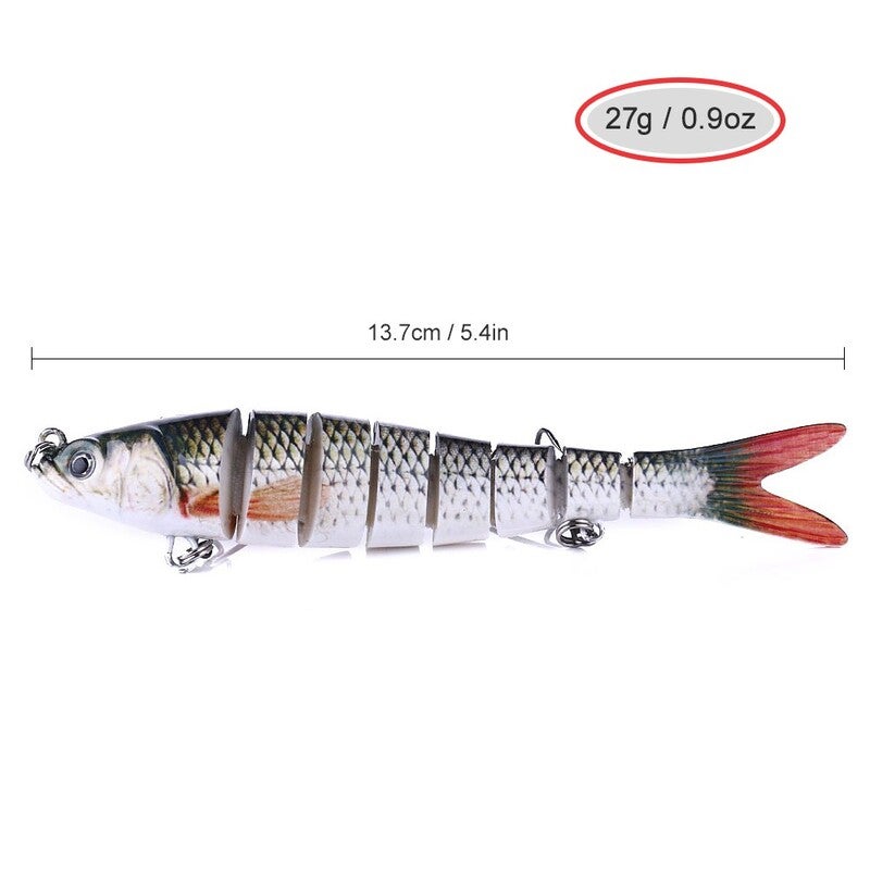 5.4 Inch 13.7Cm 27G Multi Jointed Sinking Wobblers Fishing Lures