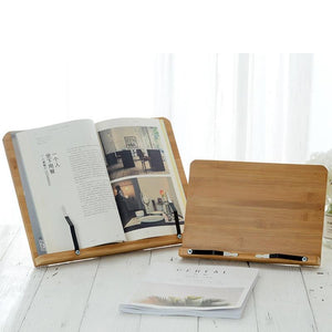 Bamboo Reading Book Stand Adjustable Tablet Holder