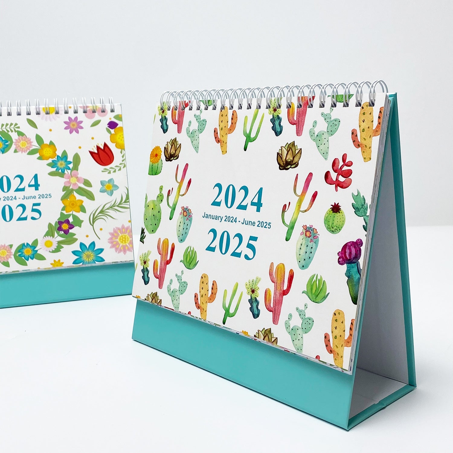 2024 English Creative Simple Desk Calendar Spring Flowers