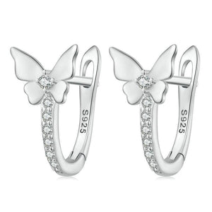 Veile Studios Silver Charm Forest Style Small Fresh Butterfly Ear Buckle Women's Earrings