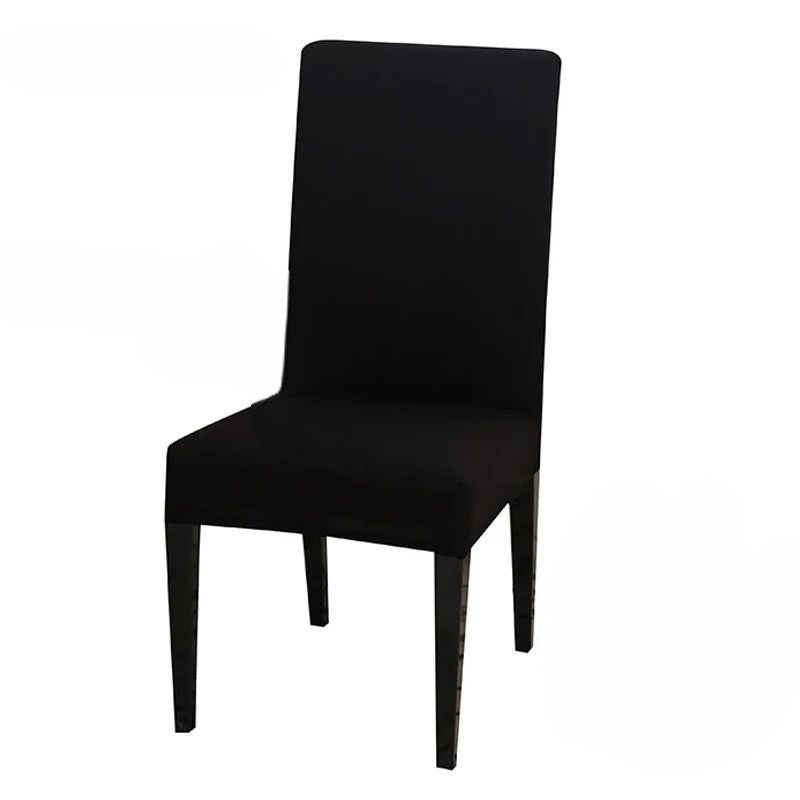 Chair Cover Black Anti Dirt Waterproof Elastic Material For Dining Room Kitchen