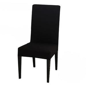 Chair Cover Black Anti Dirt Waterproof Elastic Material For Dining Room Kitchen