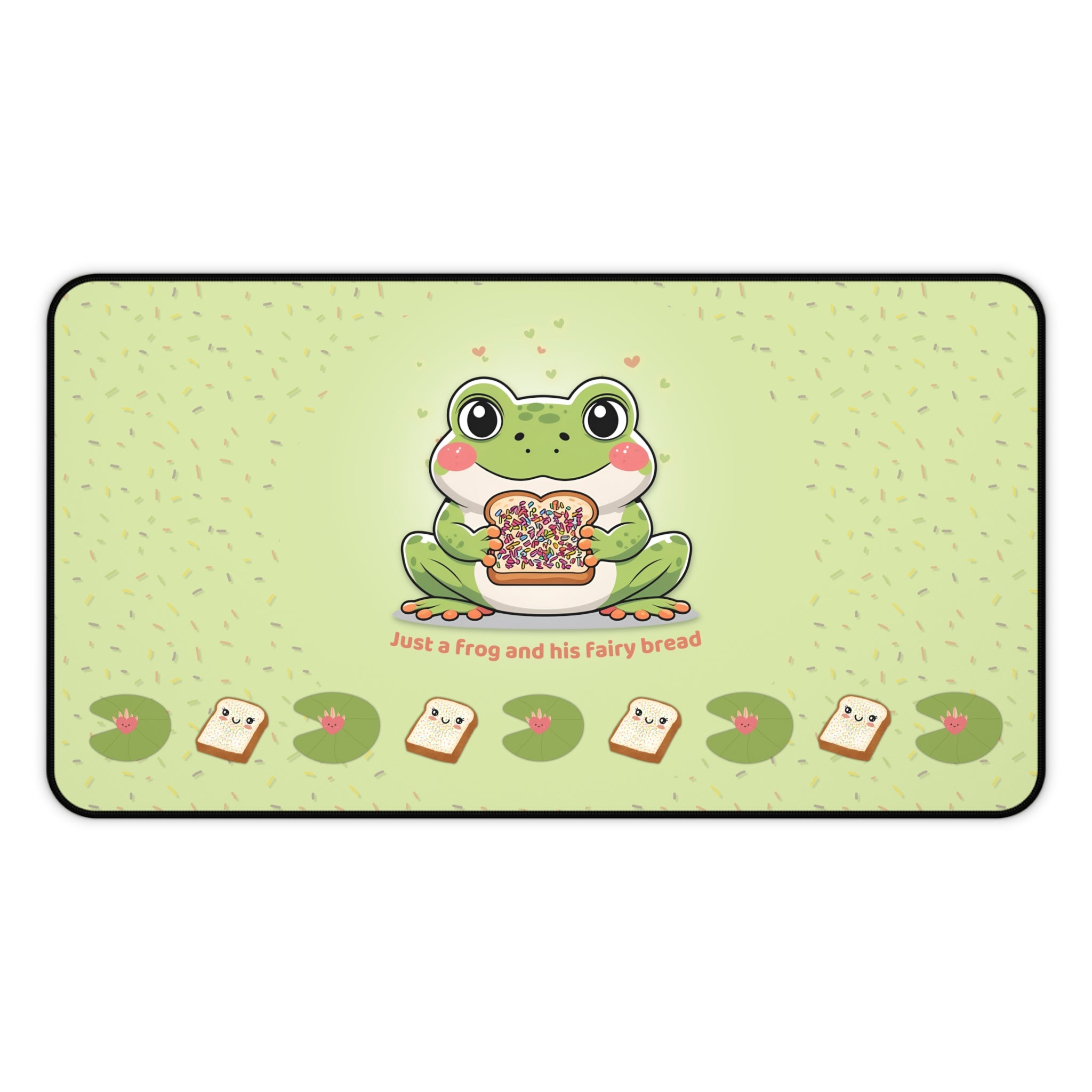 Cute Frog Desk Mat Kawaii Gaming Mouse Pad Whimsical Office Home Decor Gift For Nature Lovers Pastel Work Or Study
