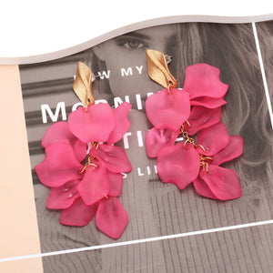 Veile Studios Seaside Bloom Acrylic Petal Tassel Long Style Drop Earrings For Women Jewelry