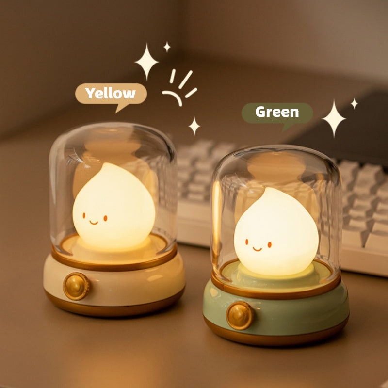 Retro Small Night Lamp Mini Desktop Led Portable Cartoon Table