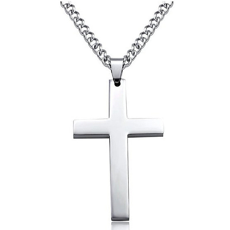 Veile Studios Classic Cross Necklace Men's Pendant Fashion Stainless Steel Jewelry Accessories