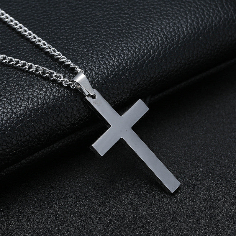 Veile Studios Classic Cross Necklace Men's Pendant Fashion Stainless Steel Jewelry Accessories