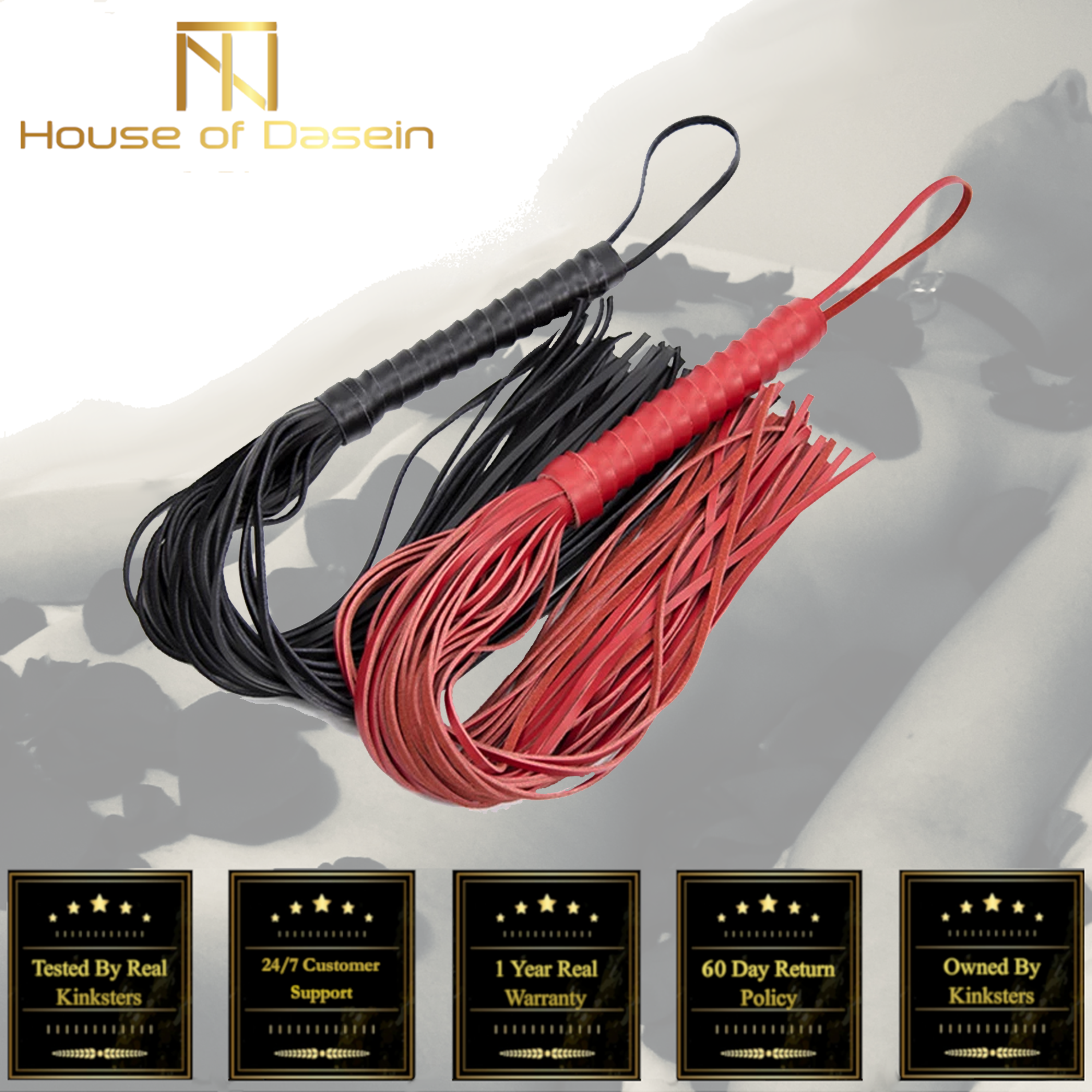 House Of Dasein Genuine Leather Spanking Flogger Bdsm Sex Whip Impact Toy Fetish