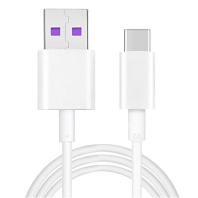 5A Usb Type C Super Charger Cable For Huawei P30 / Pro P20 Mate20 2Pcs White