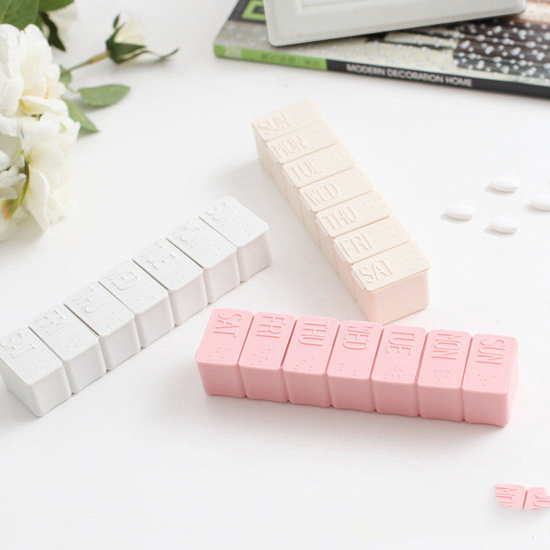 2Pcs Seven Grid Portable Pill Box