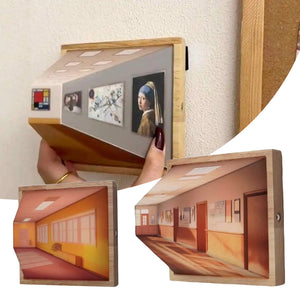 Checked 3D Illusion Night Light Gallery Bedside Picture Style Modern Simulate Sunshine Drawing