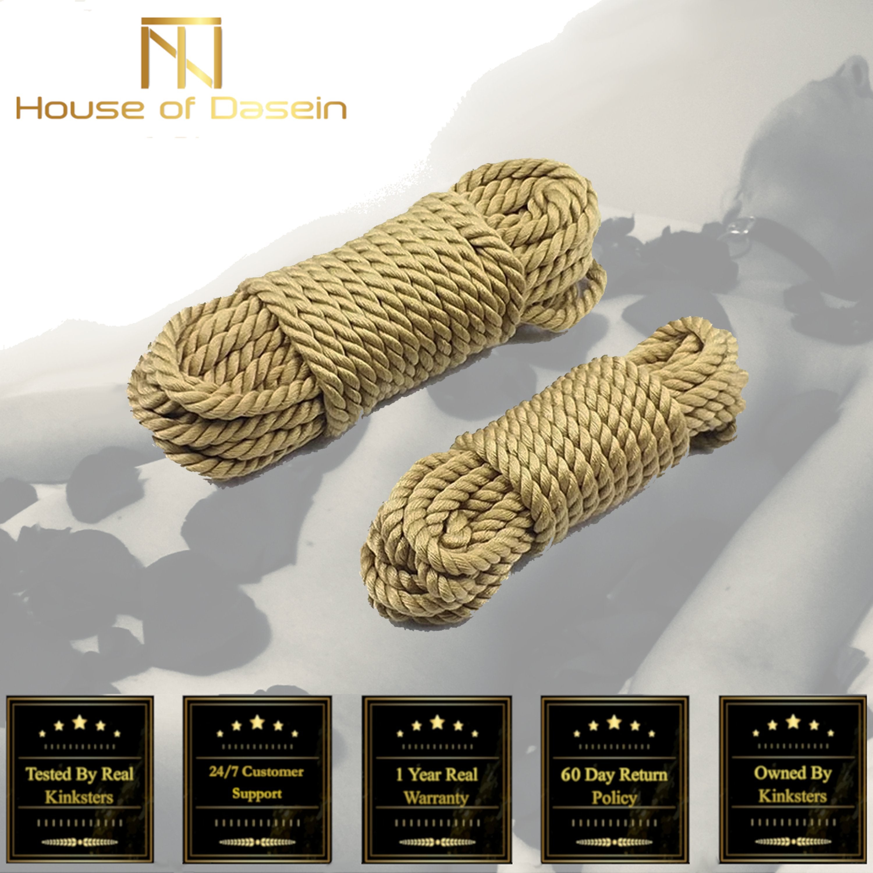 House Of Dasein 5M / 10M Soft Cotton Hemp Rope Shibari Kink Bdsm Fetish Restraints