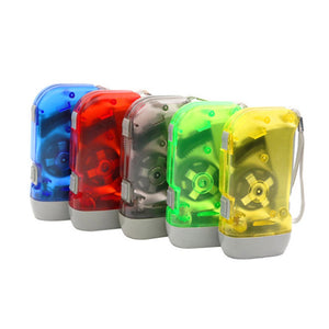 5Pcs 3 Led Hand Pressing Dynamo Crank Flashlight Torch Outdoor Emergency Light Camping Equipment Survival Tools Random C