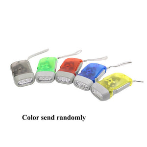 5Pcs 3 Led Hand Pressing Dynamo Crank Flashlight Torch Outdoor Emergency Light Camping Equipment Survival Tools Random C