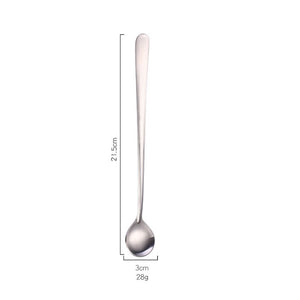 5Pcs Long Handled Stainless Steel Coffee Spoon Ice Cream Dessert Tea For Picnic Kitchen Accessories