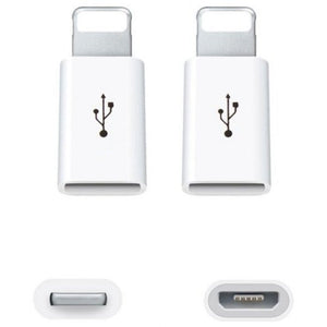 5Pcs Micro Usb To 8 Pin Adapter For Apple Iphone X / Plus 7 6 White